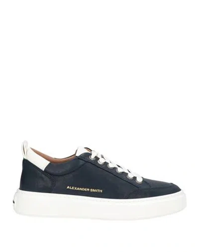 Alexander Smith Man Sneakers Midnight Blue Size 7 Leather