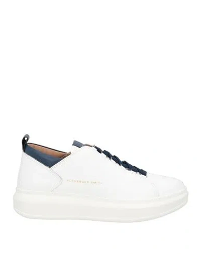 Alexander Smith Man Sneakers White Size 7 Leather, Textile Fibers In White