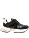 Alexander Smith Marble Leather Sneakers In Black
