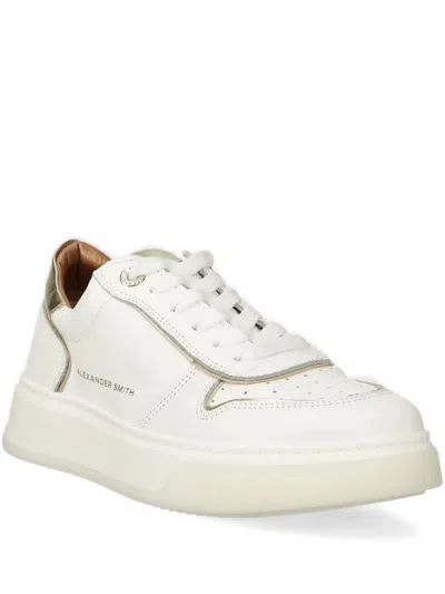 Alexander Smith Metallic-panel Leather Sneakers In White