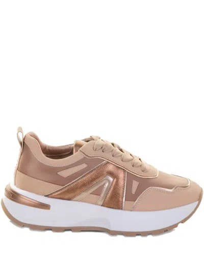 Alexander Smith Metallic-panelled Sneakers In Neutral