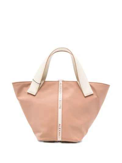 Alexander Smith Small Lauren Logo-stripe Tote Bag In Pink