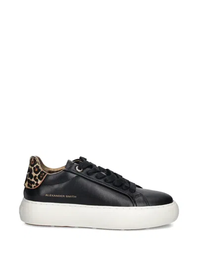Alexander Smith Soho Leopard-print Platform Sneakers In Black