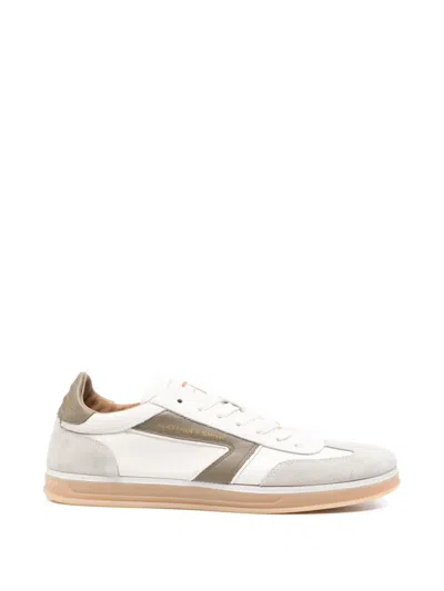 Alexander Smith Thames Panelled Leather Sneakers In White