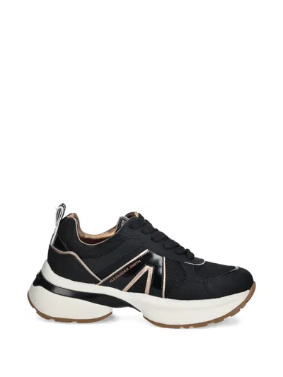 Alexander Smith Victoria Metallic Panelled Sneakers In Black
