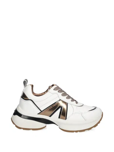 Alexander Smith Victoria Metallic-trim Sneakers In White