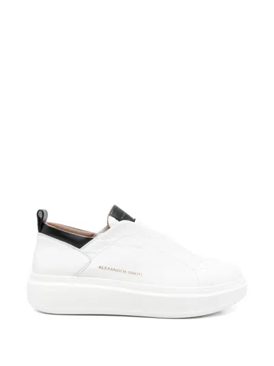 Alexander Smith Wembley Slip-on Leather Sneakers In White