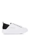 Alexander Smith Wembley Sneaker In Leather And Rhinestones In White