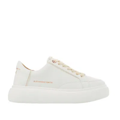 Alexander Smith White Ecogreenwich Sneakers With Cream Stitching And Laces