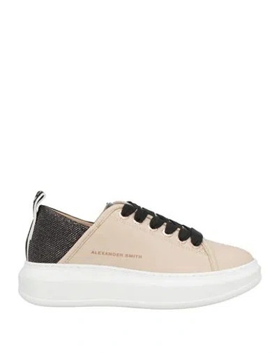 Alexander Smith Woman Sneakers Beige Size 8 Textile Fibers In Pink