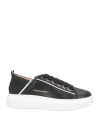 Alexander Smith Woman Sneakers Black Size 6 Calfskin, Textile Fibers In Black