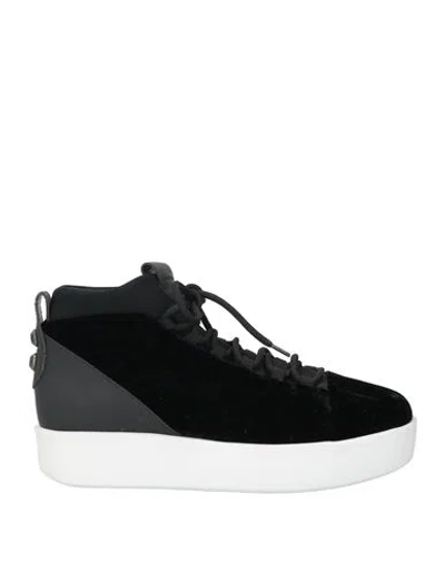 Alexander Smith Woman Sneakers Black Size 6 Leather, Textile Fibers