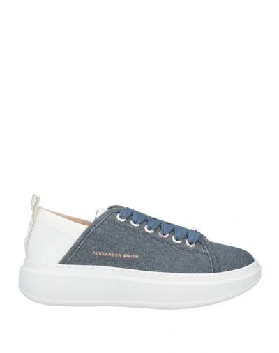 Alexander Smith Woman Sneakers Blue Size 9 Textile Fibers