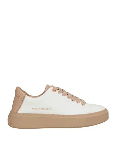 Alexander Smith Woman Sneakers White Size 7 Leather, Synthetic Material