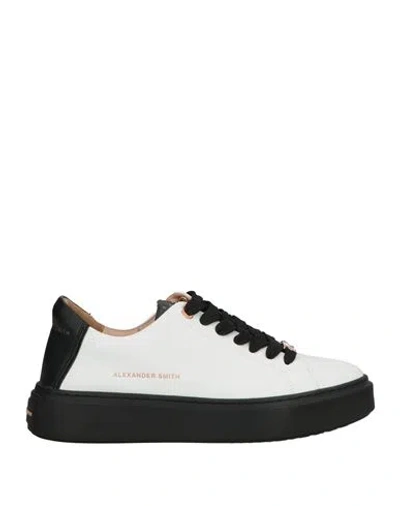 Alexander Smith Woman Sneakers White Size 8 Leather, Synthetic Material In Black