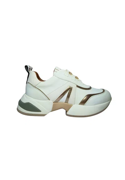 Alexander Smith Women's Shoes  Marble Woman White Gold Sneakers