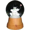 Alexander Taron 2406 - Perzy Snowglobe - Medium Snowman With Wooden Base - 5"h X 3"w X 3"d