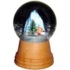 Alexander Taron 2407 - Perzy Snowglobe - Medium Skier With Wooden Base - 5"h X 3"w X 3"d