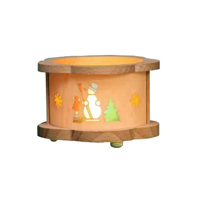 Alexander Taron 4380 - Richard Glaesser Tea Light "luminary" - Snowman - 2.25"h X 3.25"w X 3.25" In Black