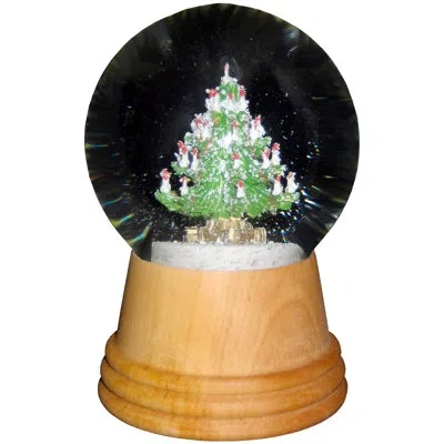 Alexander Taron Christmas Tree Snow Globe With Wooden Base