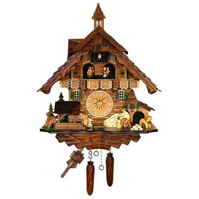 Alexander Taron Engstler Battery Operated Cuckoo Wall Clock In Brown
