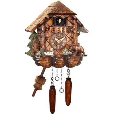 Alexander Taron Engstler Battery-operated Cuckoo Wall Clock In Brown