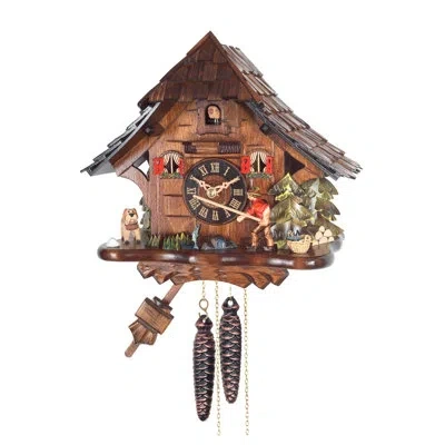 Alexander Taron Engstler Weight-driven Cuckoo Wall Clock In Brown