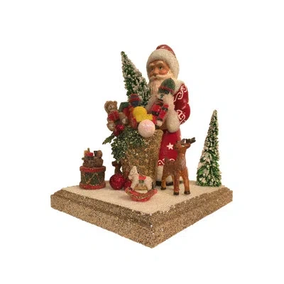 Alexander Taron Schaller Paper Mache Candy Container Santa Beaded Edges
