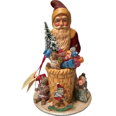 Alexander Taron Schaller Paper Mache Candy Container Santa With Gifts