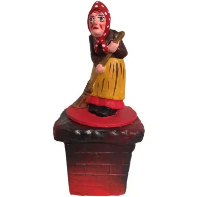 Alexander Taron Schaller Paper Mache Candy Container Witch On Chimney