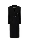 Alexander Vauthier Black Wool Blend Coat In Black