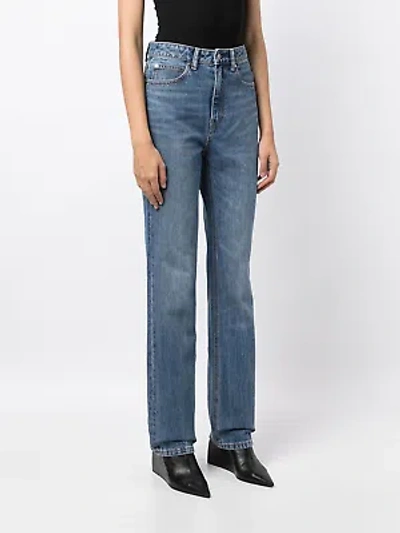 Pre-owned Alexander Wang - Women Fly-high Waist Slim 5pkt In 473 Vintage Medium Indigo