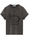 Alexander Wang Embroidered T-shirt Graphic Print In Grey