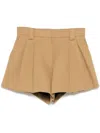 Alexander Wang Beige High-waist Flared Shorts In 中性色