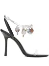 Alexander Wang 105mm Ariana Chain-embellished Heeled Sandals In Black