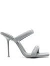 Alexander Wang Gray Julie 105mm Nylon Tubular Heeled Sandals In Grey