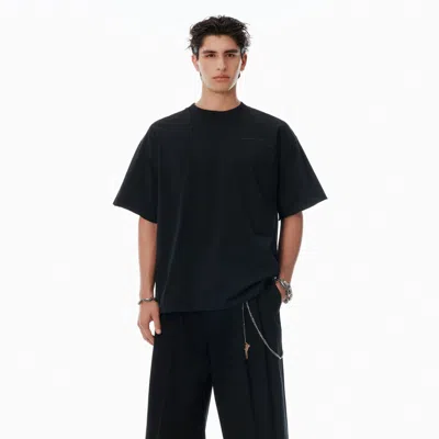 Alexander Wang 블랙 코튼 로고 티셔츠