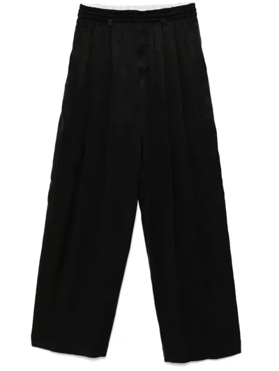 ALEXANDER WANG TROUSER W/ TURNED DOWN ELASTIC WAISTBAND,1WC2254844 001 BLACK
