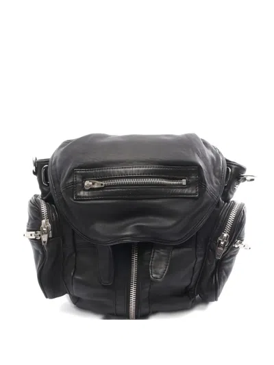 Pre-owned Alexander Wang 2000s Marti Leather Zip Rucksack In Black