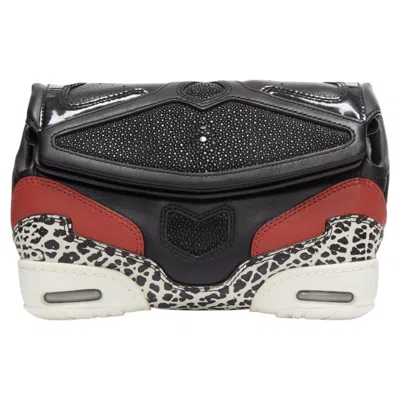 Pre-owned Alexander Wang 2015 Runway Sneaker Black Leather Panels Clutch Bag