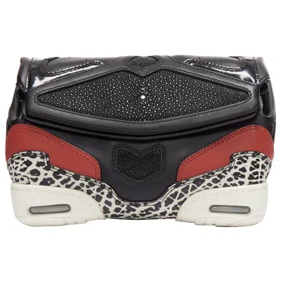Pre-owned Alexander Wang 2015 Runway Sneaker Black Leather Panels Clutch Bag