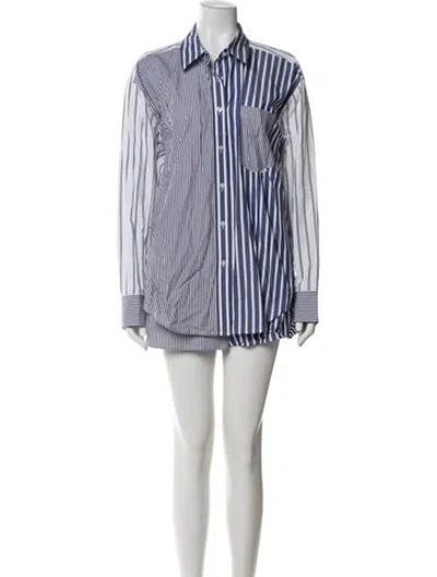 Pre-owned Alexander Wang 2022 Striped Short Set In Blue