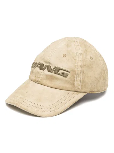 Alexander Wang 3d Logo-embroidered Denim Cap In Brown