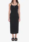 Alexander Wang Slip Dress With 3d Logo In Black