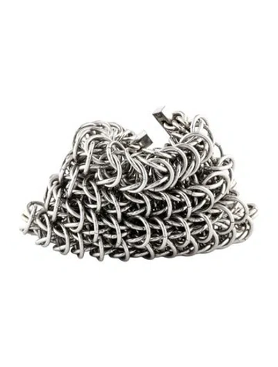 Pre-owned Alexander Wang 4 Row Box Link Bracelet, 7" In Multicolor