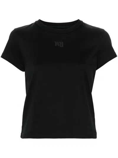 ALEXANDER WANG ESSENTIAL JSY SHRUNKEN TEE W/PUFF LOGO,4CC3241521 001 BLACK