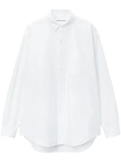 ALEXANDER WANG OVERSIZED BOYFRIEND SHIRT,4WC2251013 100 WHITE