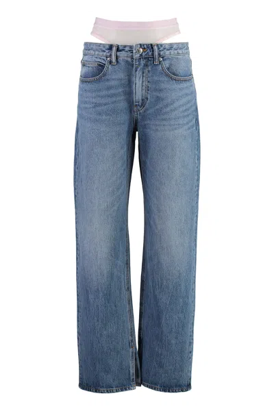 Alexander Wang 5-pocket Straight-leg Jeans In Navy