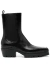 Alexander Wang 55mm Square-toe Leather Boots In Black