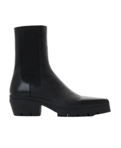 Alexander Wang 55mm Square-toe Leather Boots In Black